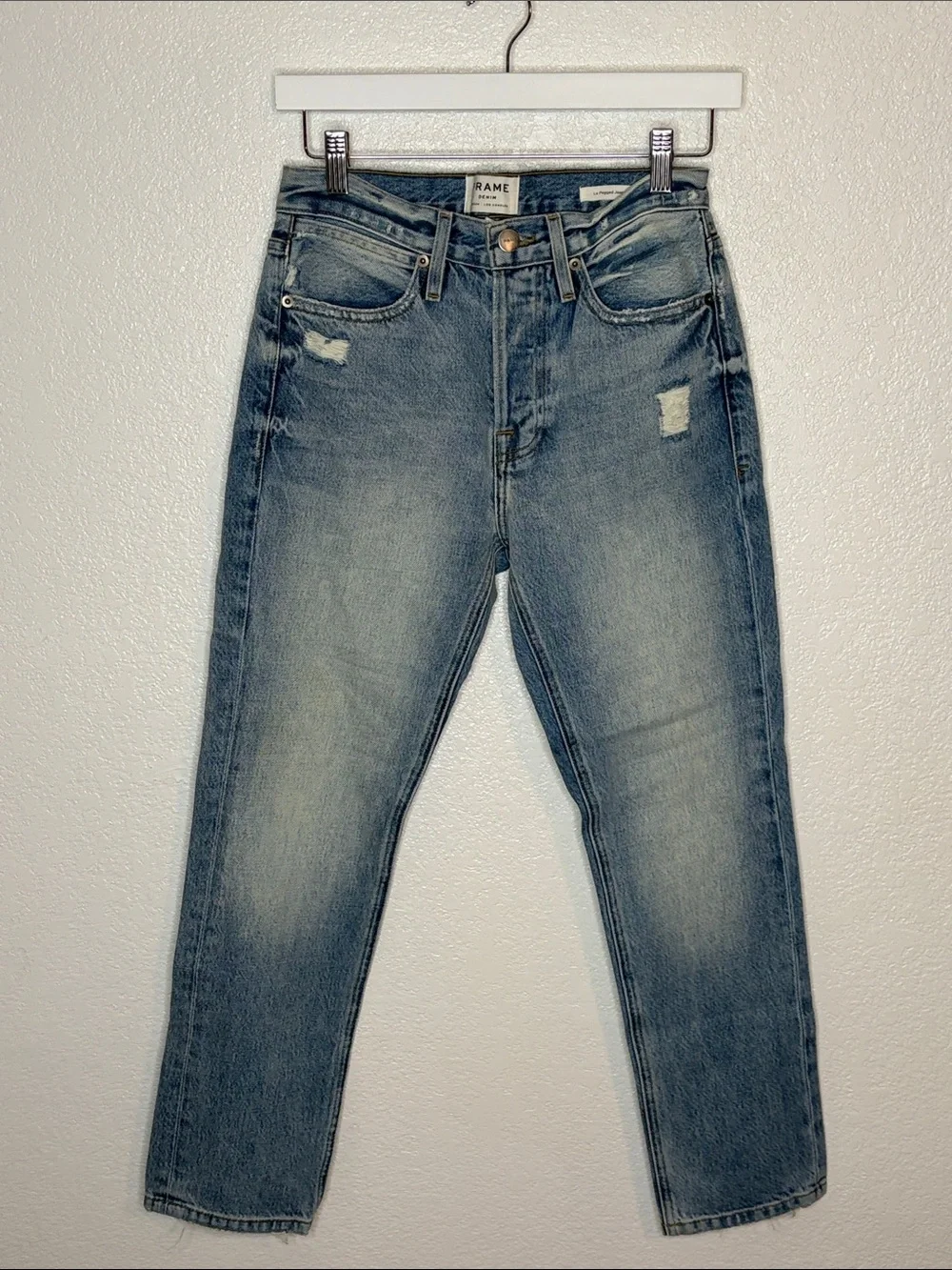 Frame Light Wash Aldine Le Pegged Jeans Size 24 Classic Rigid Denim